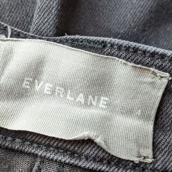 Everlane Wide Leg Crop Pant Washed Black High Rise Stretch Jeans Plus Sz 4 - Picture 13 of 13